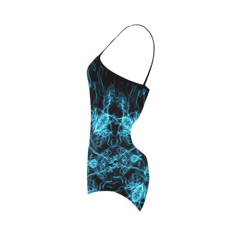 Blue SILK Arts Fractal Strap Swimsuit ( Model S05)