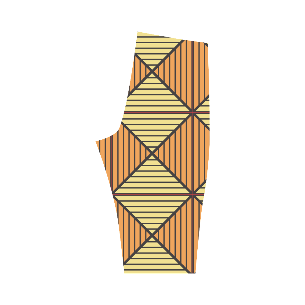 Geometric Triangle Pattern Hestia Cropped Leggings (Model L03)