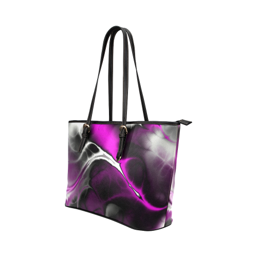 awesome fractal 33 Leather Tote Bag/Small (Model 1651)