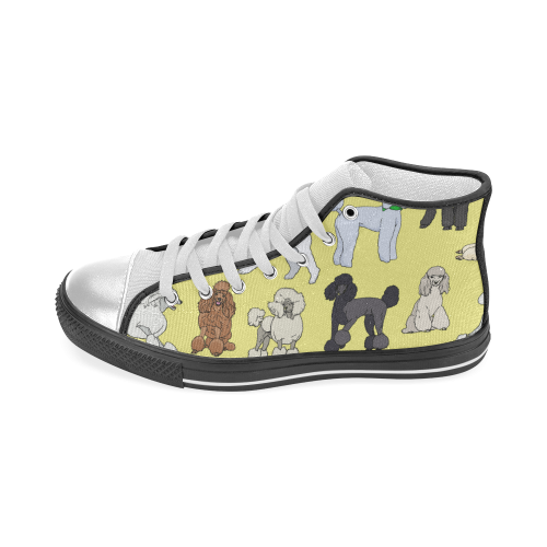 poodles yellow Women's Classic High Top Canvas Shoes (Model 017)