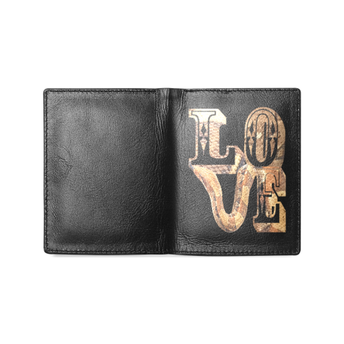 Snake Skin Love Men's Leather Wallet (Model 1612)