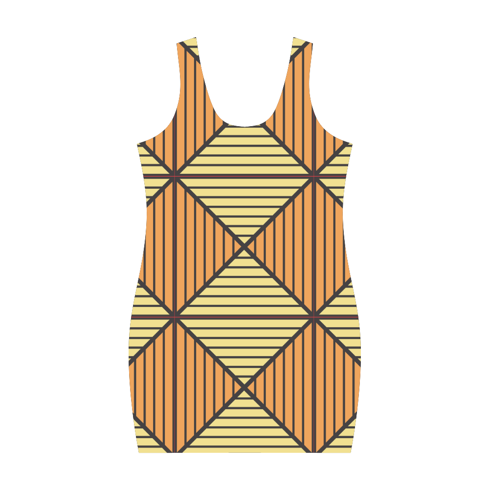 Geometric Triangle Pattern Medea Vest Dress (Model D06)