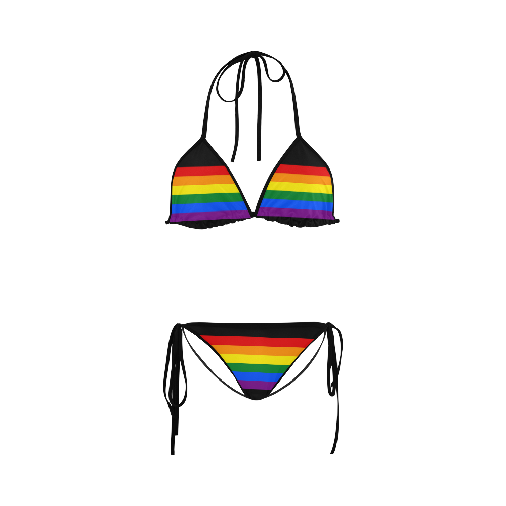 Gay Pride Rainbow Flag Stripes Custom Bikini Swimsuit