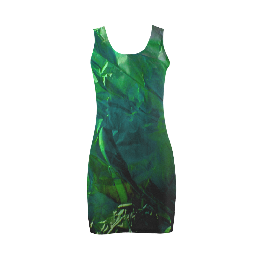Abstract Emerald Medea Vest Dress (Model D06)