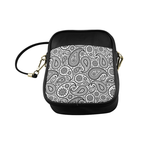 Black Paisley pattern Sling Bag (Model 1627)