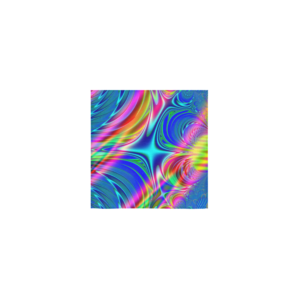 Rainbow Splash Fractal Square Towel 13“x13”