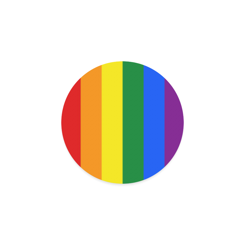 Gay Pride Rainbow Flag Stripes Round Coaster