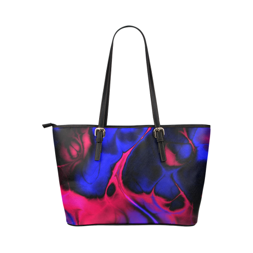 awesome fractal 31 Leather Tote Bag/Small (Model 1651)