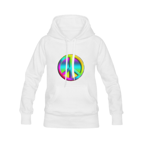 Neon Colorful Peace Pattern Women's Classic Hoodies (Model H07)