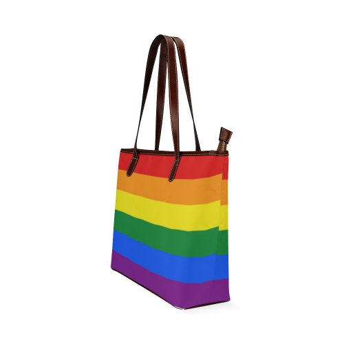 Gay Pride Rainbow Flag Stripes Shoulder Tote Bag (Model 1646)