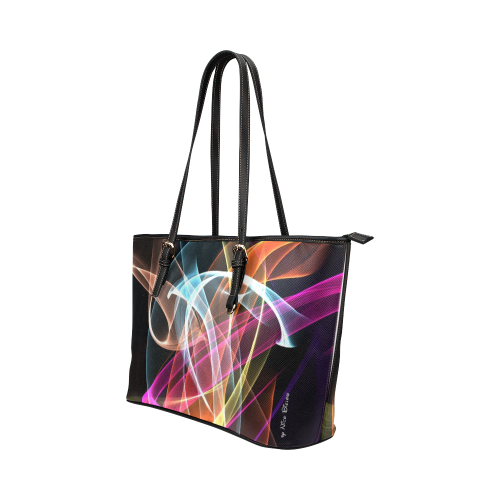 Fireworks by Nico Bielow Leather Tote Bag/Large (Model 1651)