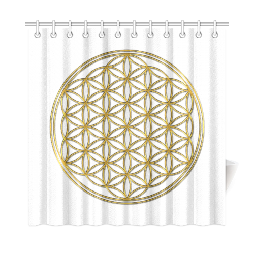FLOWER OF LIFE gold Shower Curtain 72"x72"