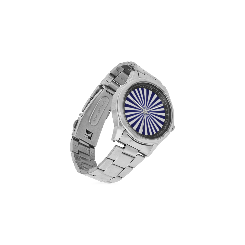 Blue Spiral Men's Stainless Steel Watch(Model 104)