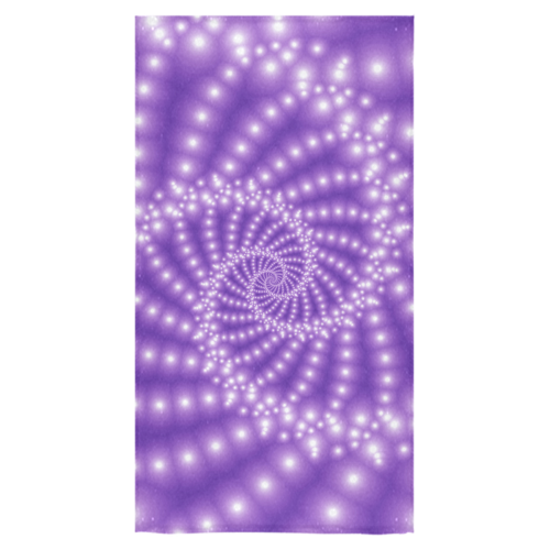 Glossy  Purple   Beads Spiral Fractal Bath Towel 30"x56"