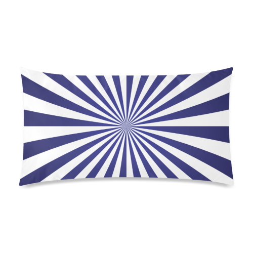 Blue Spiral Rectangle Pillow Case 20"x36"(Twin Sides)
