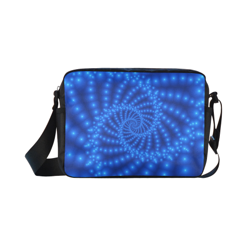 Glossy  Royal Blue Beads Spiral Fractal Classic Cross-body Nylon Bags (Model 1632)