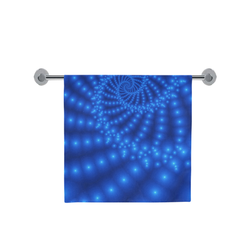 Glossy  Royal Blue  Beads Spiral Fractal Bath Towel 30"x56"