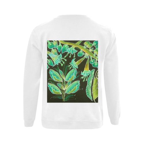 Irish Garden, Lime Green Flowers Dance in Joy Gildan Crewneck Sweatshirt(NEW) (Model H01)