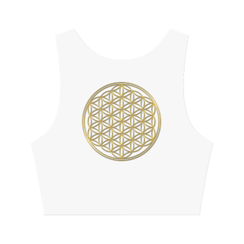 FLOWER OF LIFE gold Women's Crop Top (Model T42)