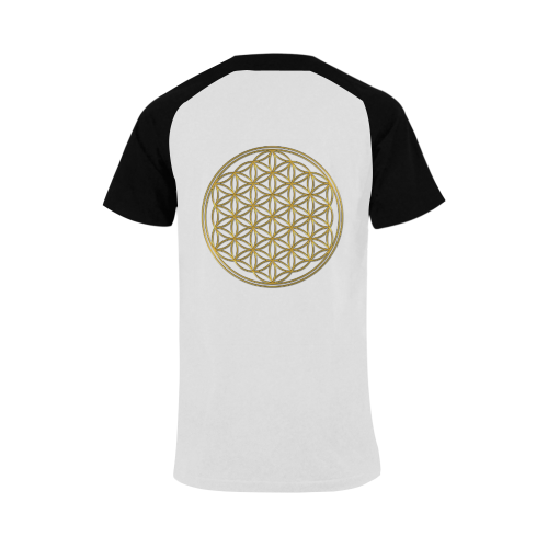 FLOWER OF LIFE gold Men's Raglan T-shirt (USA Size) (Model T11)