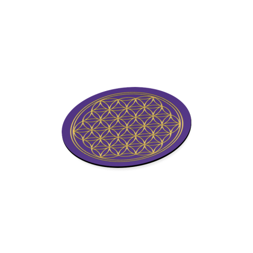 FLOWER OF LIFE gold Round Coaster