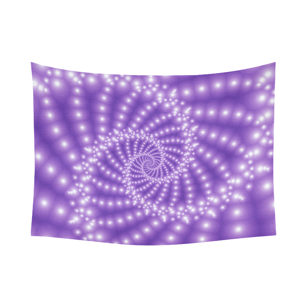 Glossy  Purple   Beads Spiral Fractal Cotton Linen Wall Tapestry 80"x 60"