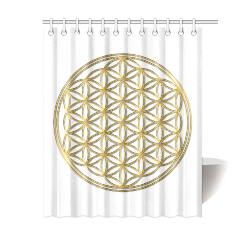 FLOWER OF LIFE gold Shower Curtain 60"x72"