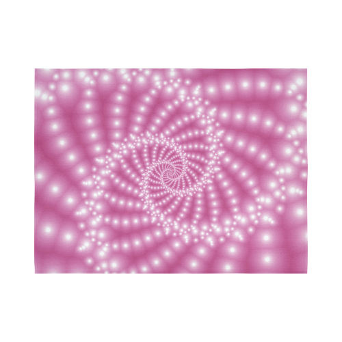 Glossy  Pink   Beads Spiral Fractal Cotton Linen Wall Tapestry 80"x 60"