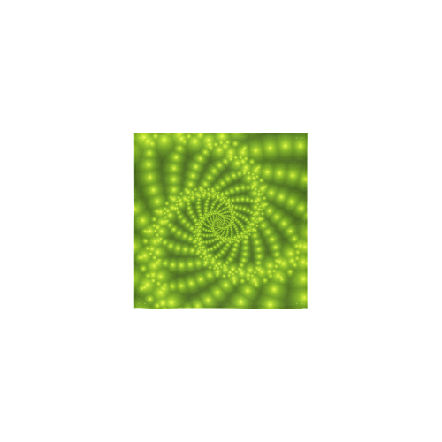 Glossy Lime Green  Beads Spiral Fractal Square Towel 13“x13”