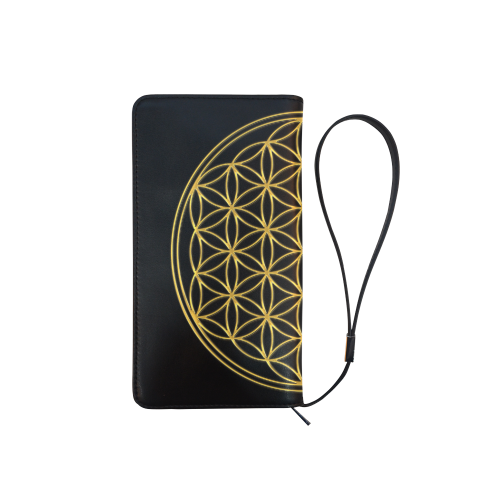 FLOWER OF LIFE gold Men's Clutch Purse （Model 1638）