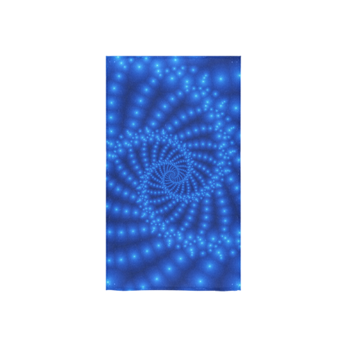 Glossy  Royal Blue  Beads Spiral Fractal Custom Towel 16"x28"