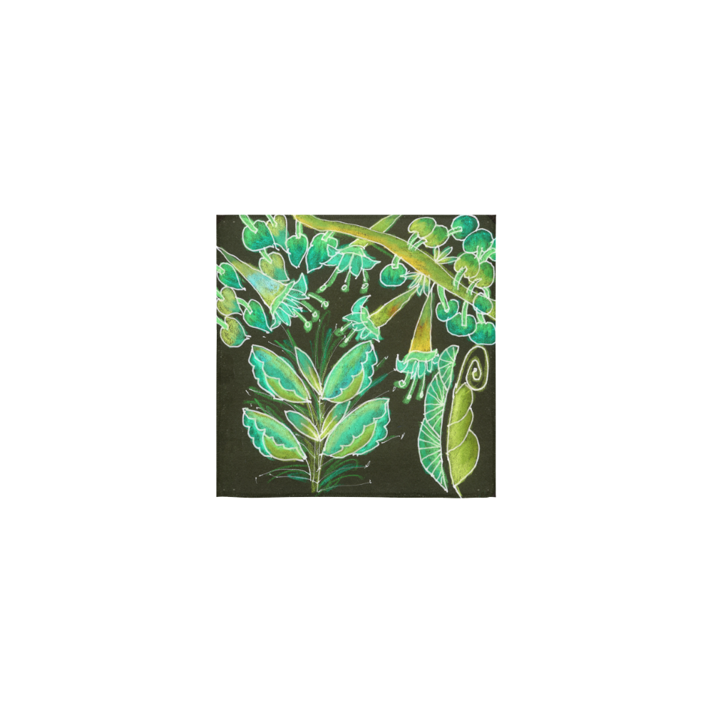 Irish Garden, Lime Green Flowers Dance in Joy Square Towel 13“x13”