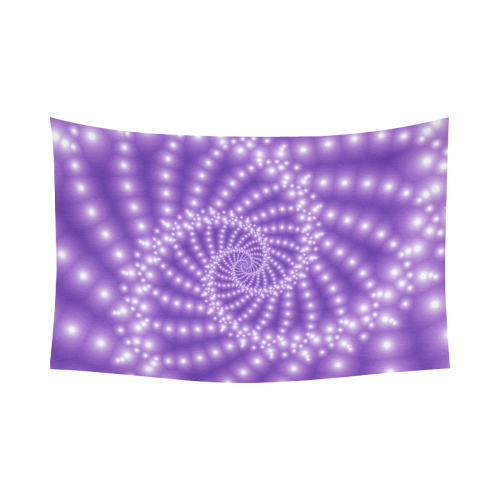 Glossy  Purple   Beads Spiral Fractal Cotton Linen Wall Tapestry 90"x 60"