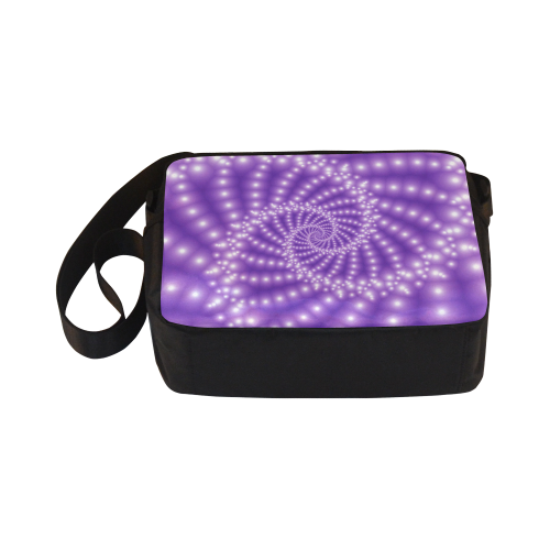 Glossy  Purple Beads Spiral Fractal Classic Cross-body Nylon Bags (Model 1632)