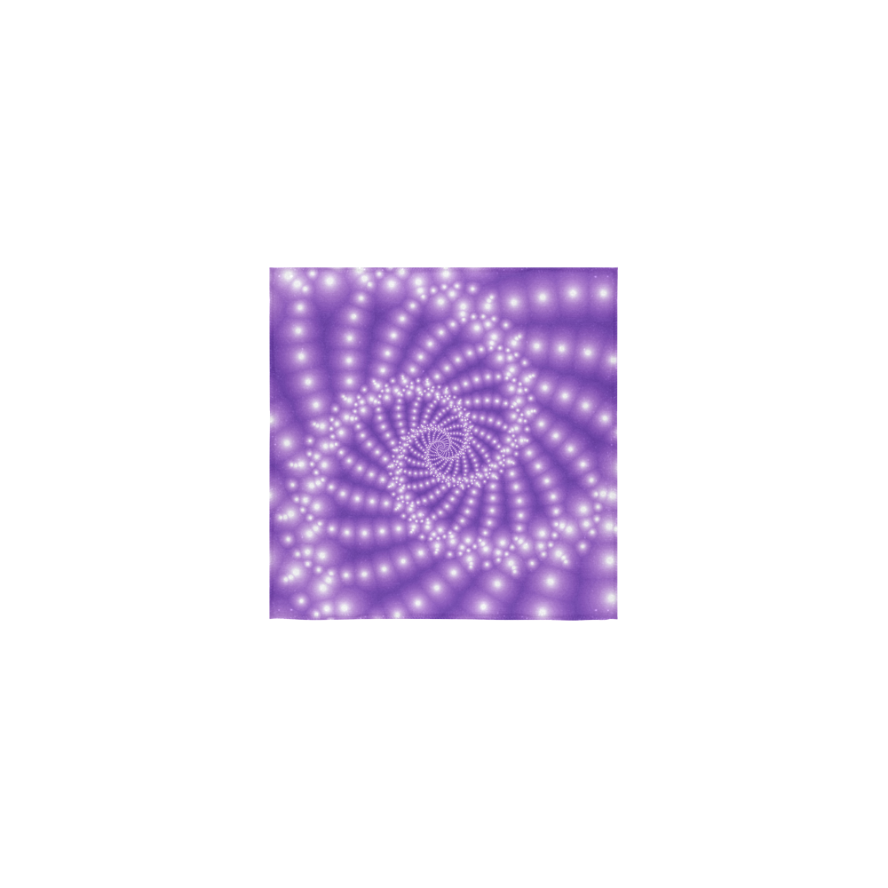 Glossy  Purple   Beads Spiral Fractal Square Towel 13“x13”