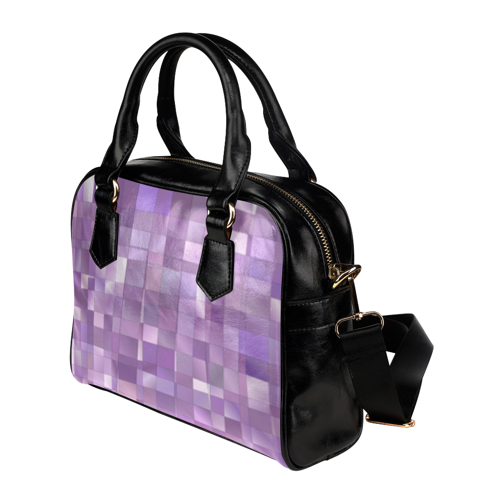 Purple Pearl Mosaic Shoulder Handbag (Model 1634)
