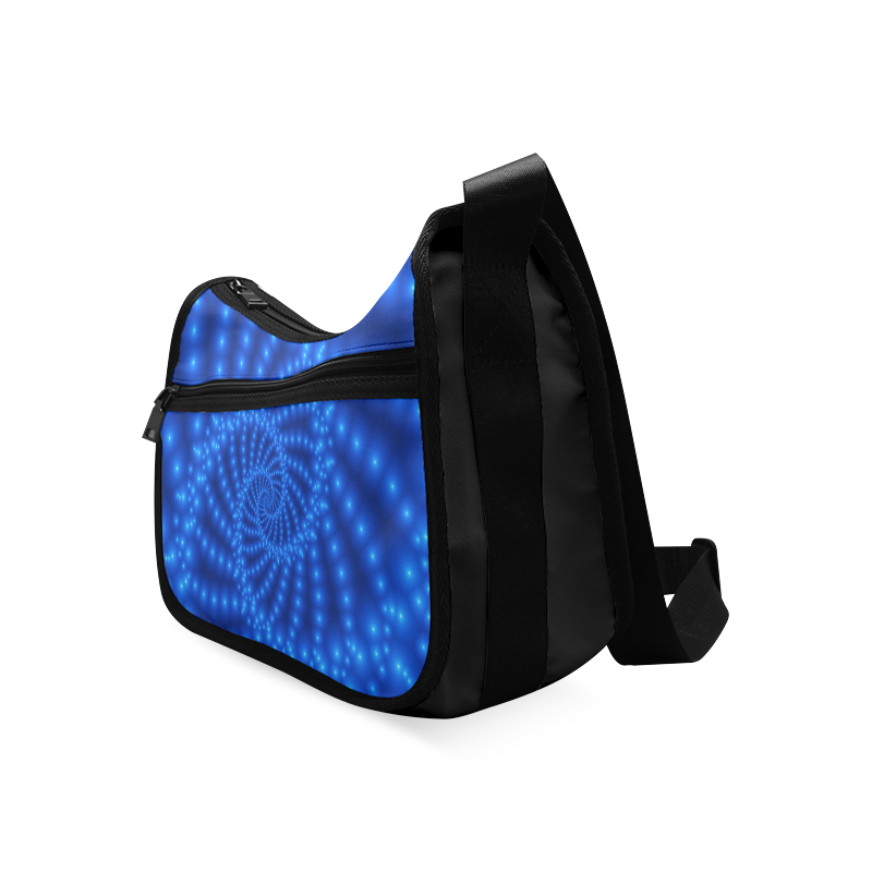 Glossy  Royal Blue Beads Spiral Fractal Crossbody Bags (Model 1616)