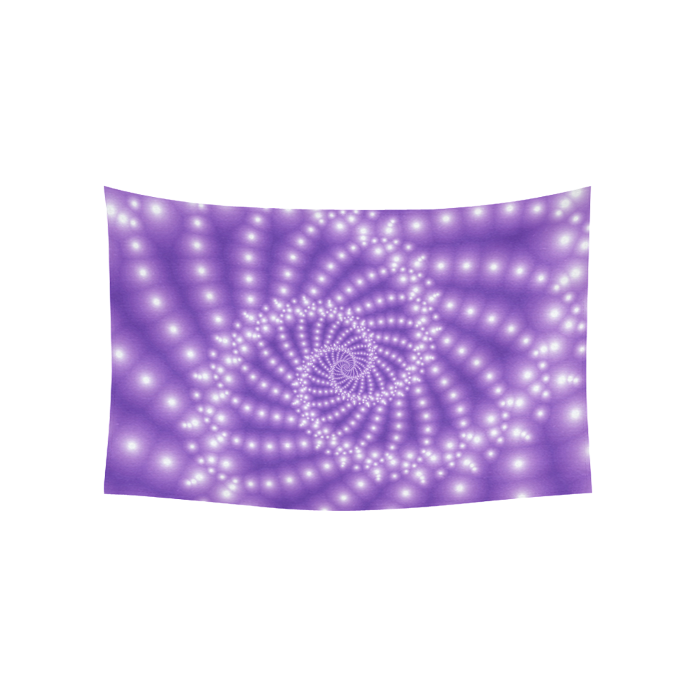 Glossy  Purple   Beads Spiral Fractal Cotton Linen Wall Tapestry 60"x 40"