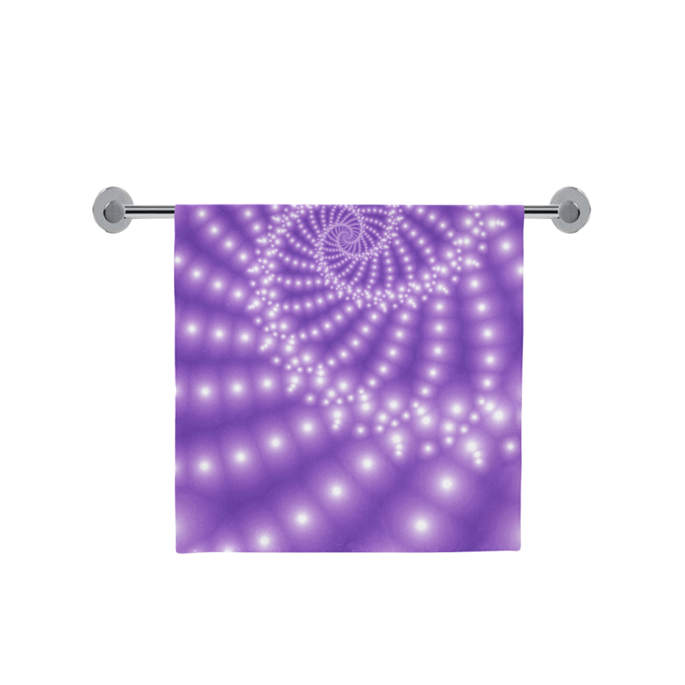 Glossy  Purple   Beads Spiral Fractal Bath Towel 30"x56"