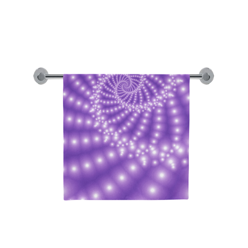 Glossy  Purple   Beads Spiral Fractal Bath Towel 30"x56"