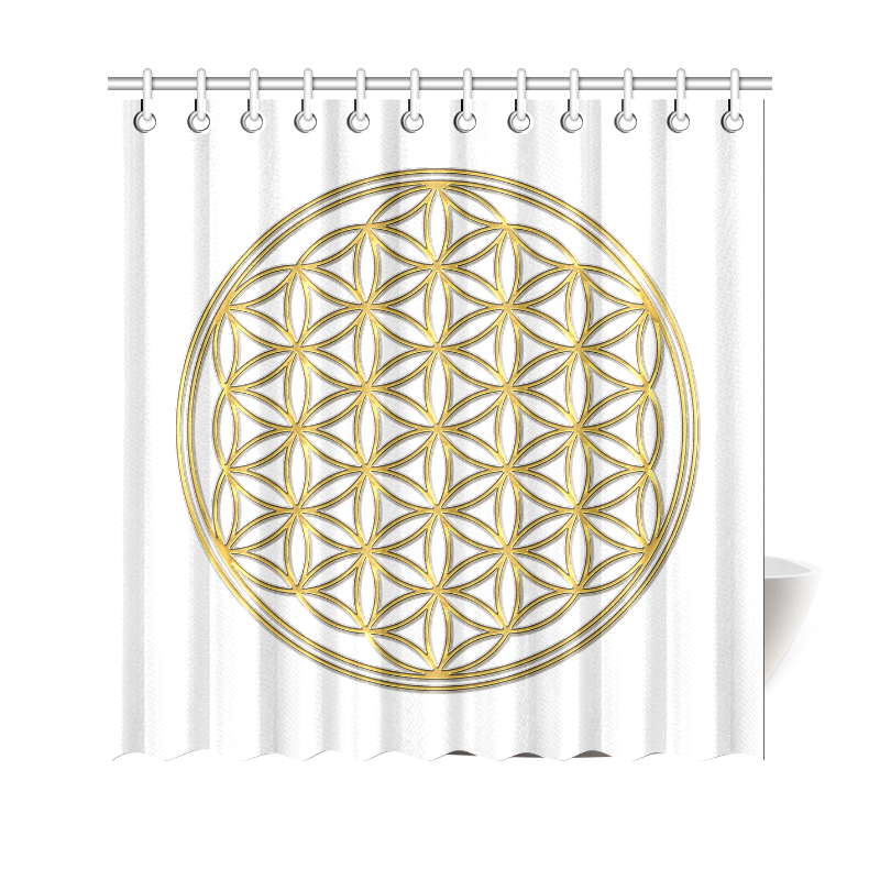 FLOWER OF LIFE gold Shower Curtain 69"x70"