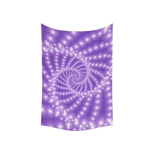 Glossy  Purple   Beads Spiral Fractal Cotton Linen Wall Tapestry 60"x 40"