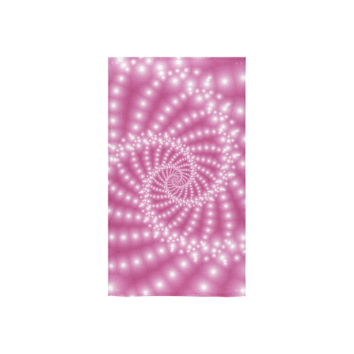 Glossy  Pink   Beads Spiral Fractal Custom Towel 16"x28"