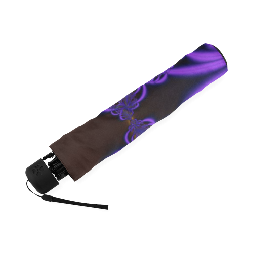 Blue and Purple Lace Fractal Foldable Umbrella (Model U01)