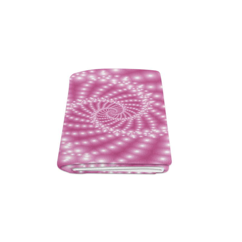 Glossy  Pink   Beads Spiral Fractal Blanket 50"x60"
