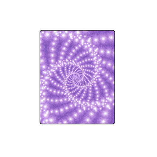 Glossy  Purple   Beads Spiral Fractal Blanket 40"x50"