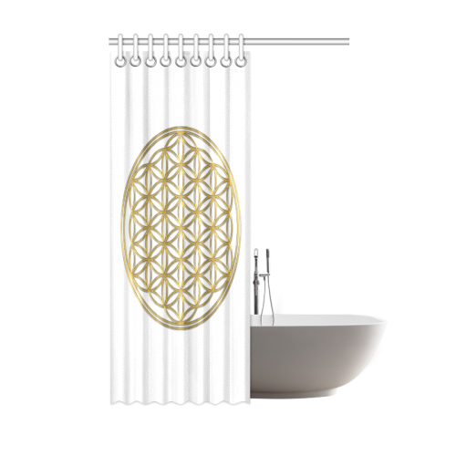 FLOWER OF LIFE gold Shower Curtain 48"x72"