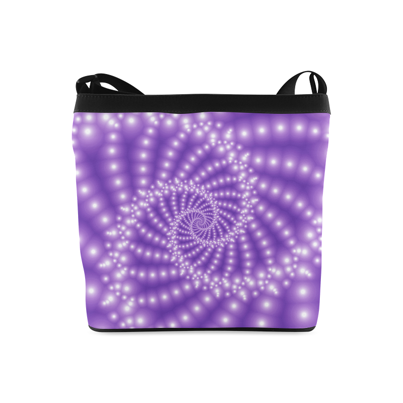 Glossy  Purple Beads Spiral Fractal Crossbody Bags (Model 1613)
