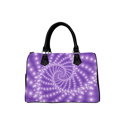 Glossy Purple Beads Spiral Fractal Boston Handbag (Model 1621)