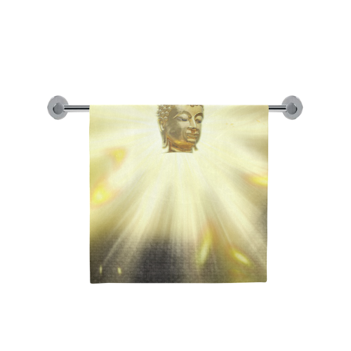 head of golden buddha in Asian light with a dark edge Bath Towel 30"x56"